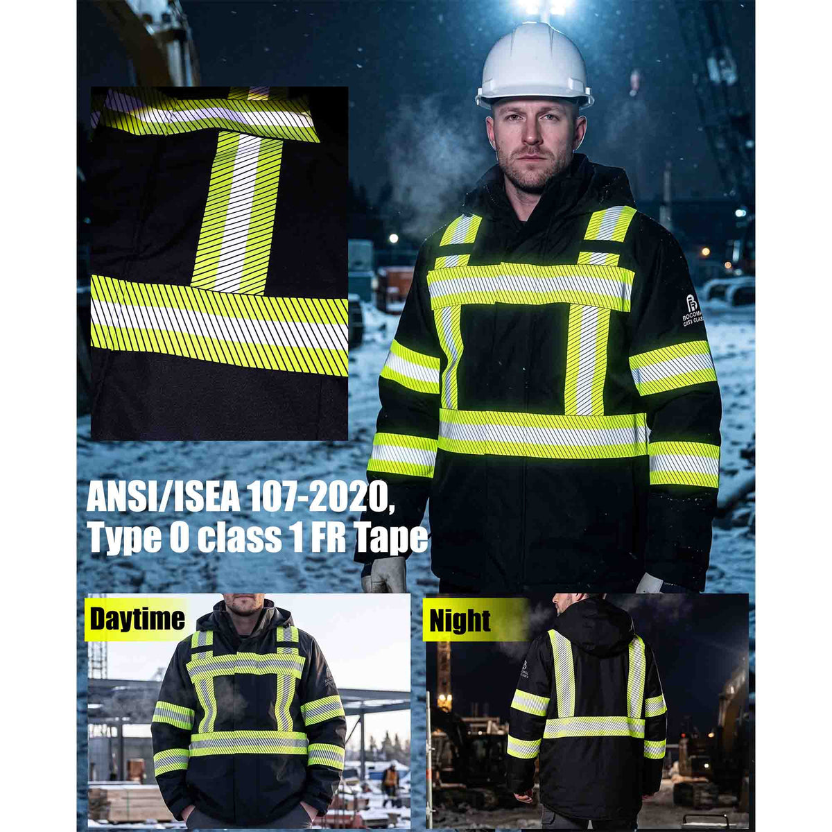 FR Insulated Rain Jacket | CAT3 HRC3 Hi‑Vis Type R Class3 Waterproof Coat