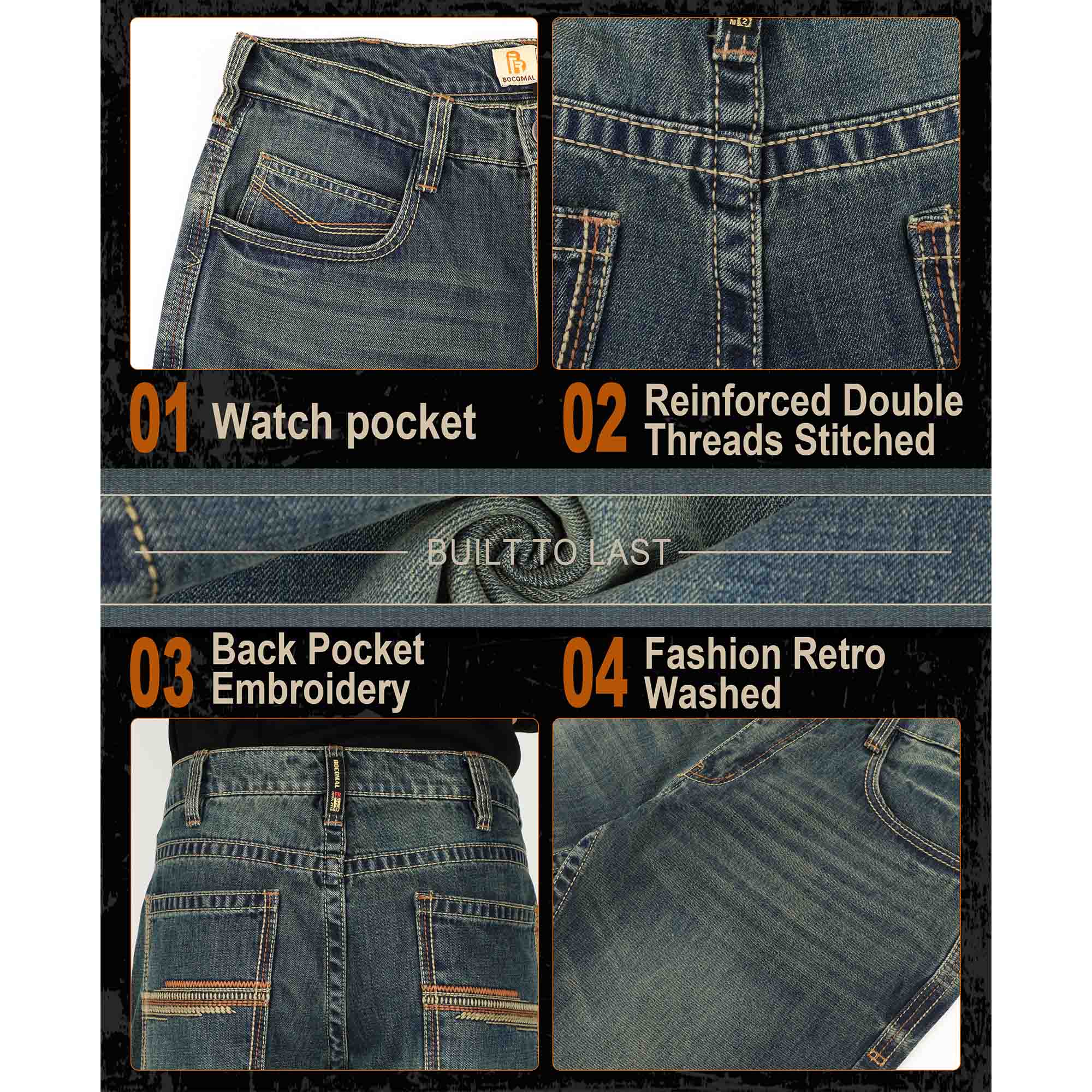 12 OZ Relaxed Fit Boot Cut Midweight Denim FR Jeans - 8305-1
