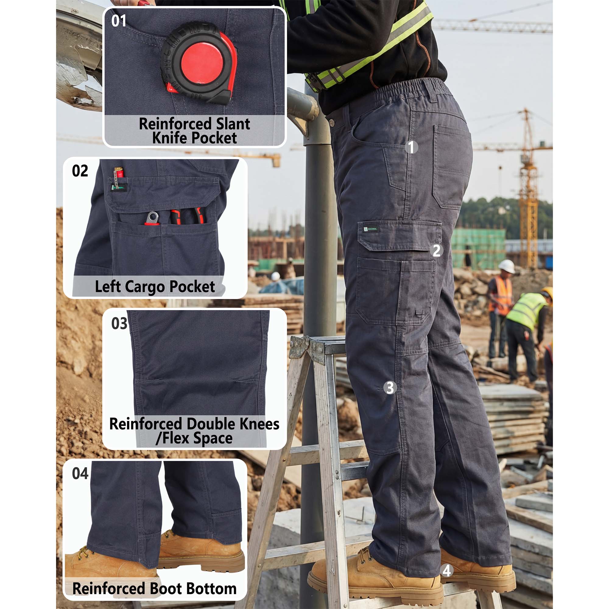 7OZ 12 Multi-Pockets 100% C Dura Comfort Work Cargo Pants (NON-FR)- 031D