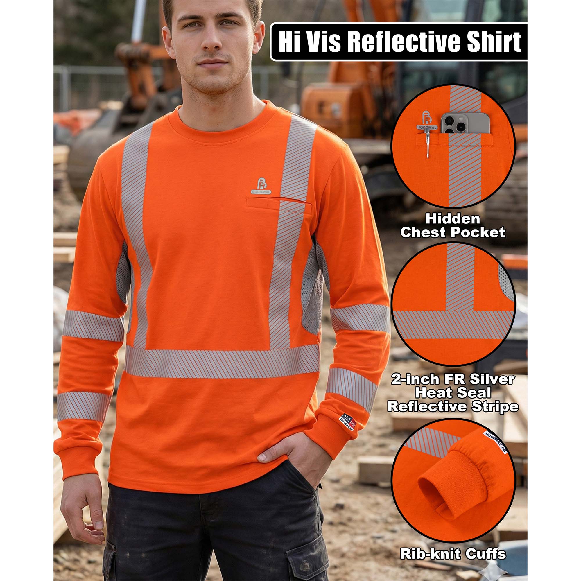 5.5OZ Lightweight Hi Vis Summer Vented Mesh FR T-Shirt-6008HV