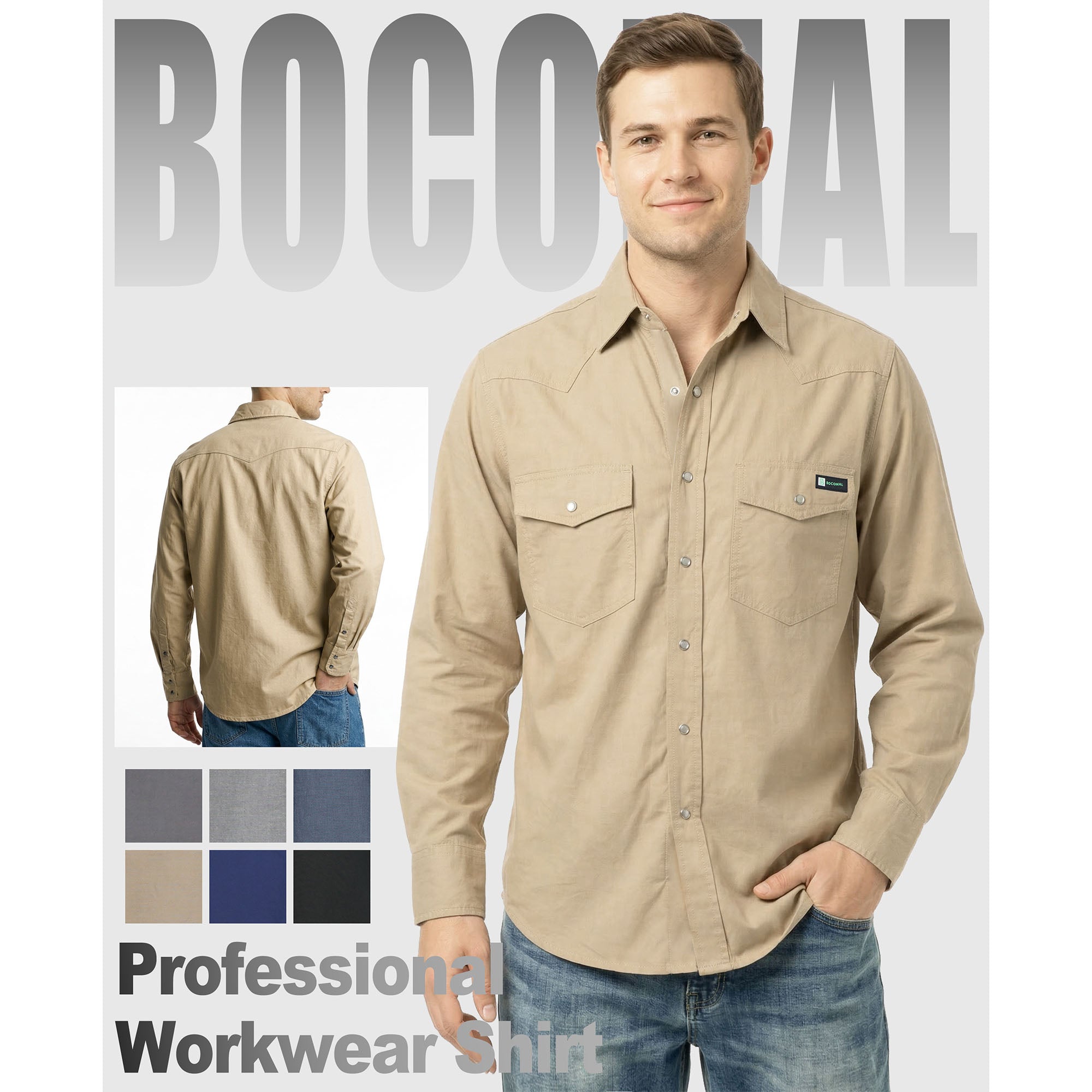 5OZ Lightweight 100% C Chambray Work Shirts(NON-FR) - SH041Q