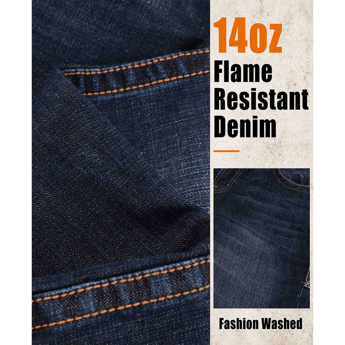 14 oz Heavyweight Dura-Rugged Denim Relaxed Fit Boot Cut FR Jeans