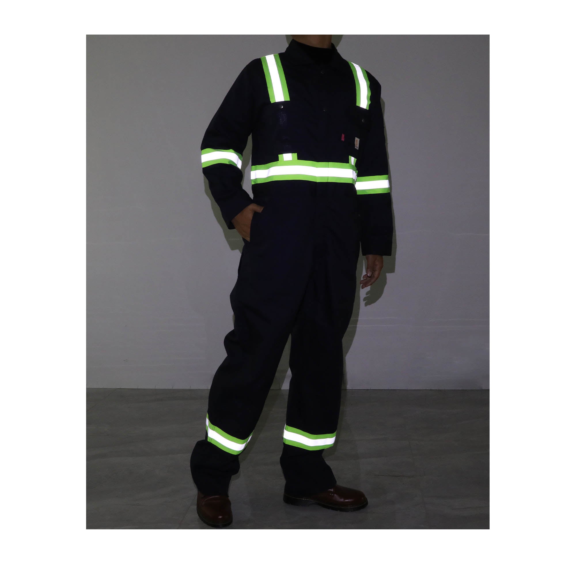 6OZ Hi Vis Coveralls With 2inch Reflective Taps-2128HV