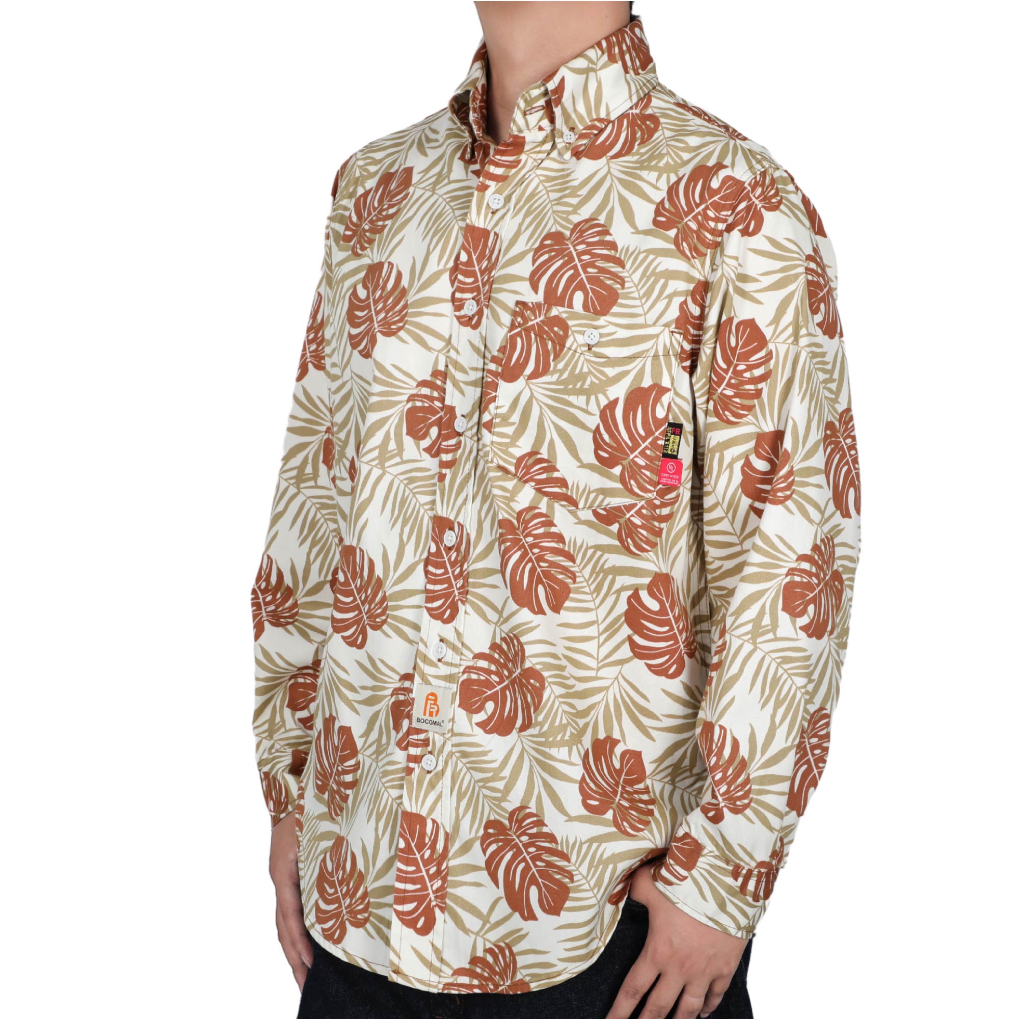 6.5OZ Printed Hawaii Lightweight Button Down FR Shirts-0816A