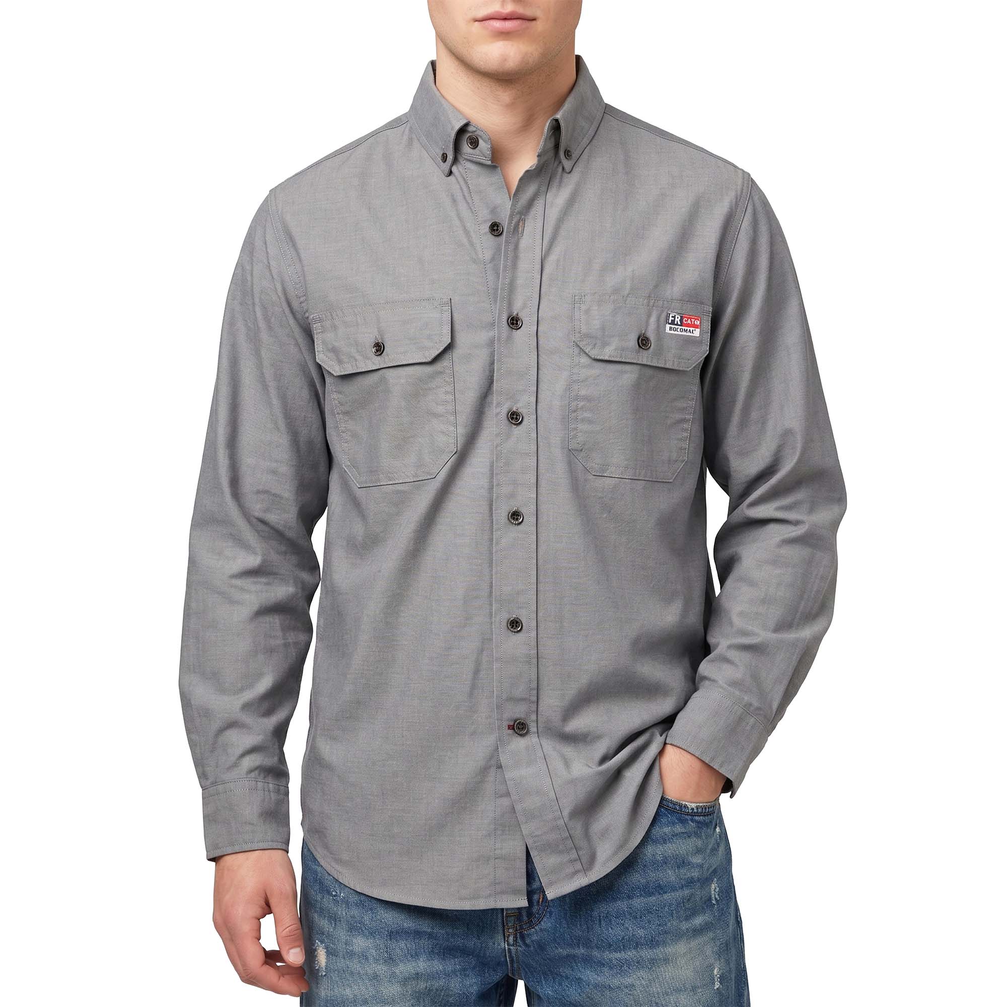 5.5OZ Lightweight Chambray Breathable Vented Back FR Shirts- B242