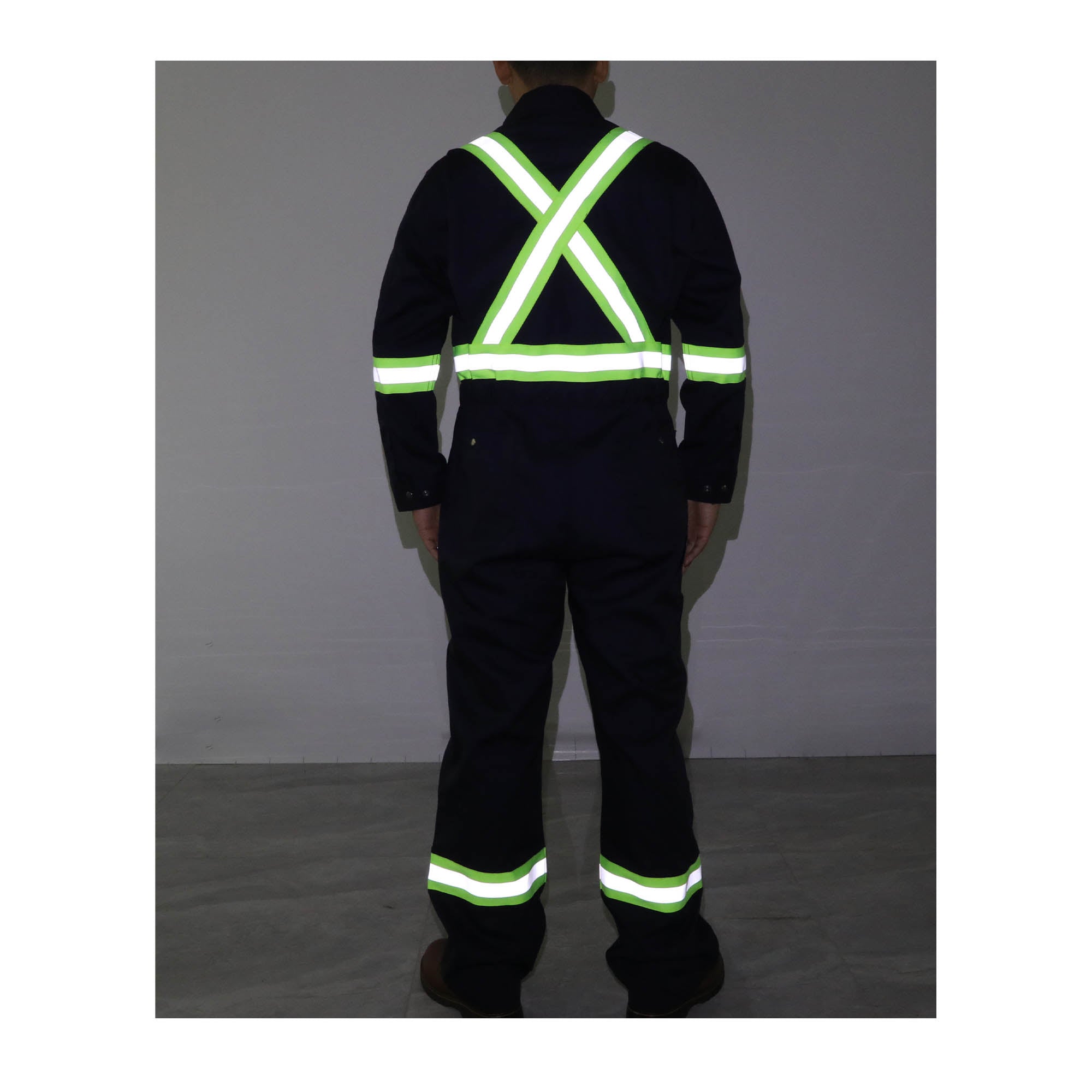 6OZ Hi Vis Coveralls With 2inch Reflective Taps-2128HV