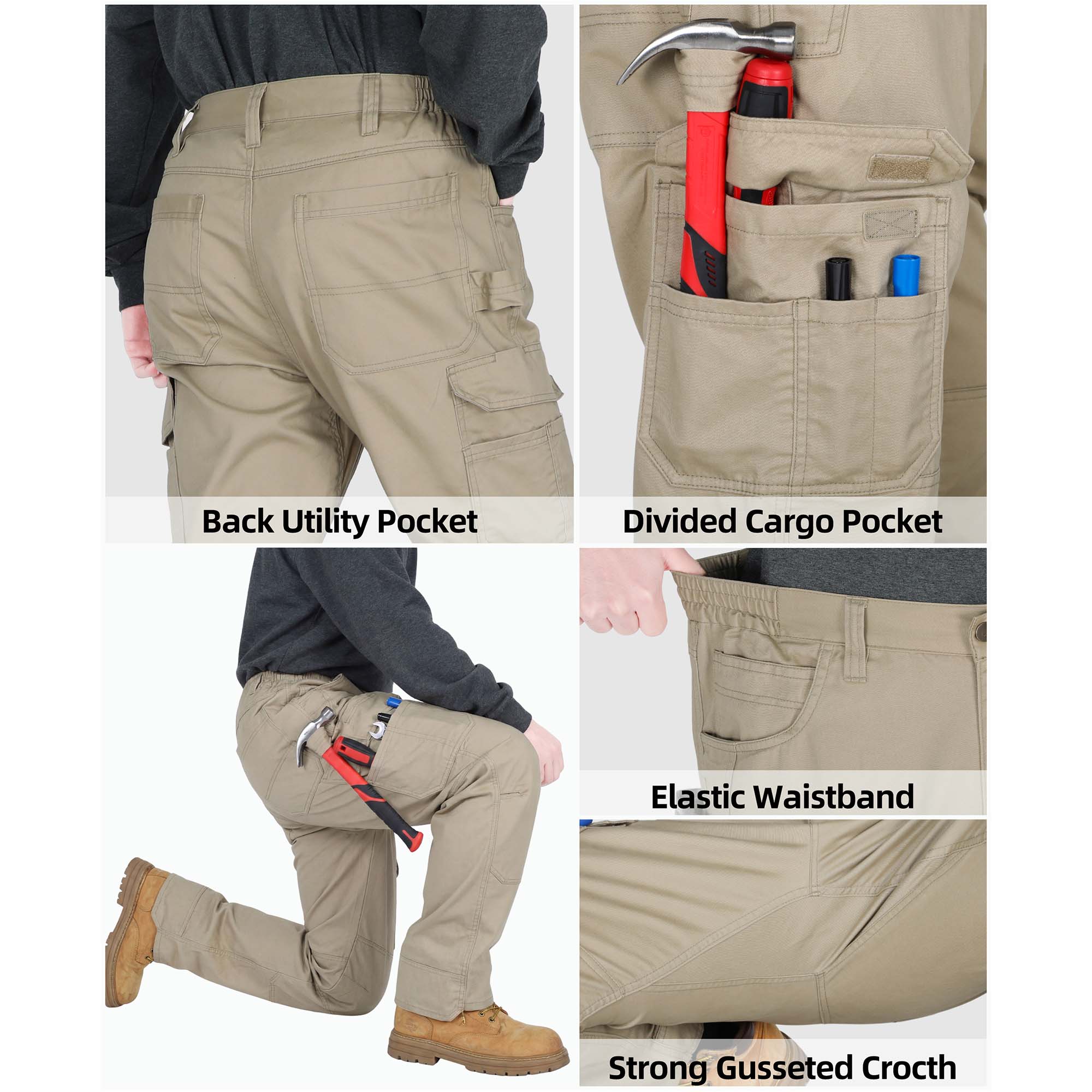 7OZ 12 Multi-Pockets 100% C Dura Comfort Work Cargo Pants (NON-FR)- 031D