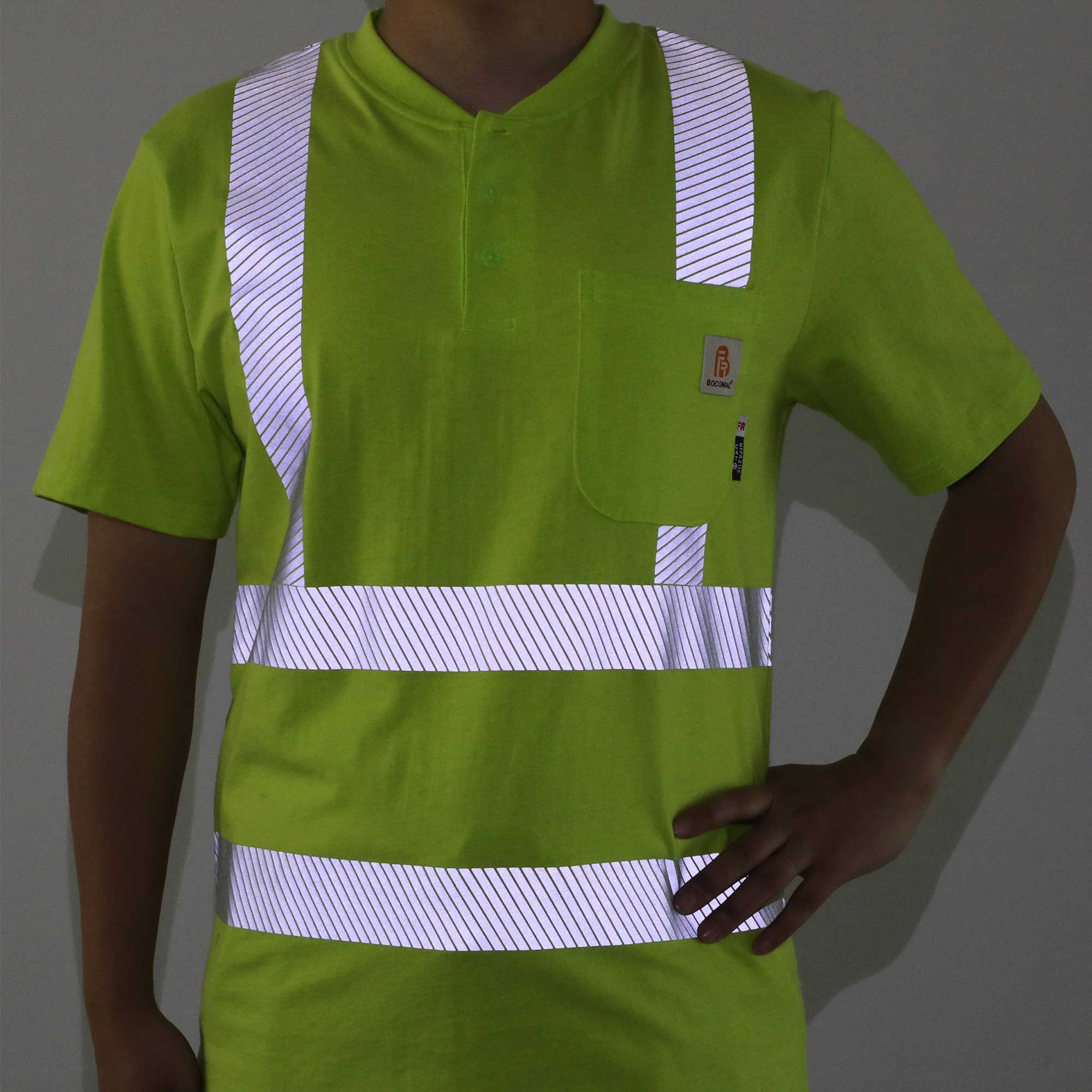 7OZ Men's FR Shirts Hi-Vis Short Sleeve Tees- 0424S