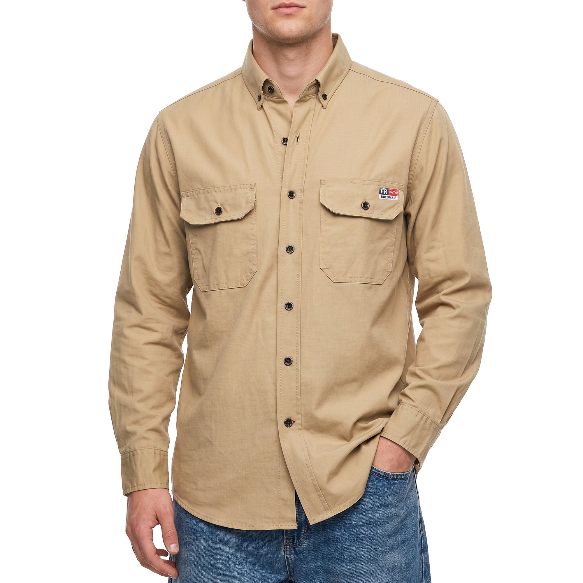 5.5OZ Lightweight Chambray Breathable Vented Back FR Shirts- B242