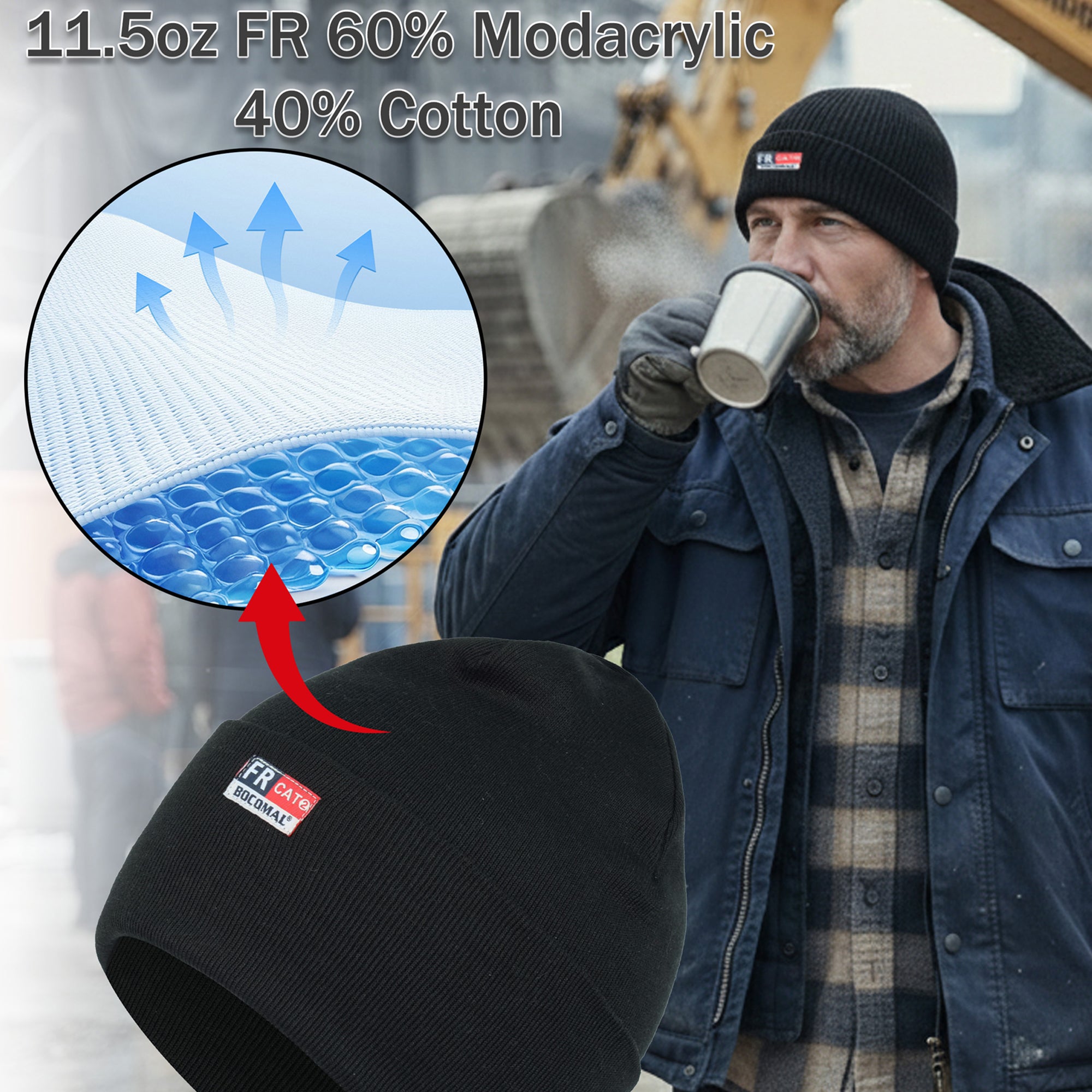 11.5OZ Heavyweight Modacrylic Cotton FR Balaclava - 9838