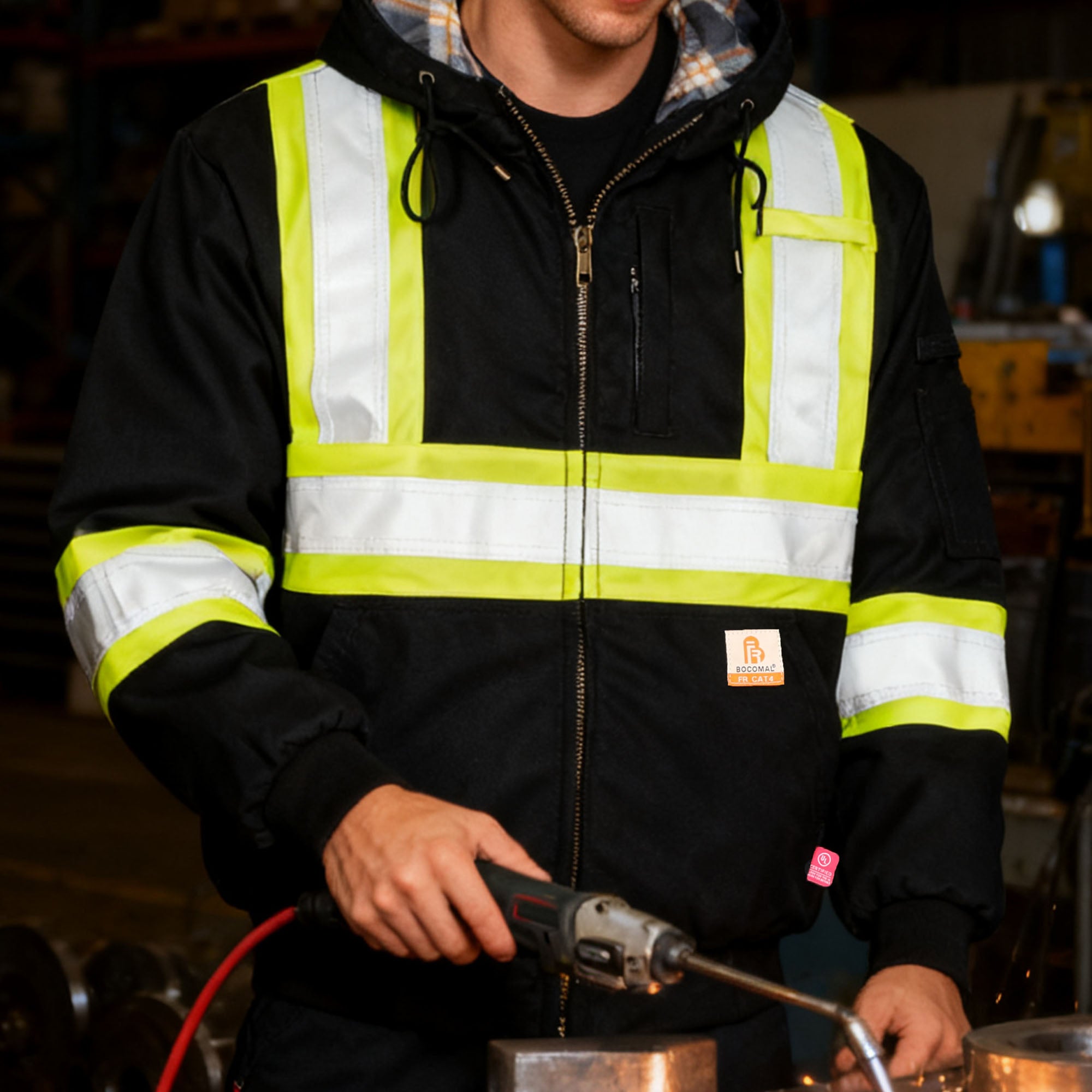 Insulated Hi Vis FR Heavyweight Water Repellent Stain Resistant Jacket -3004HV