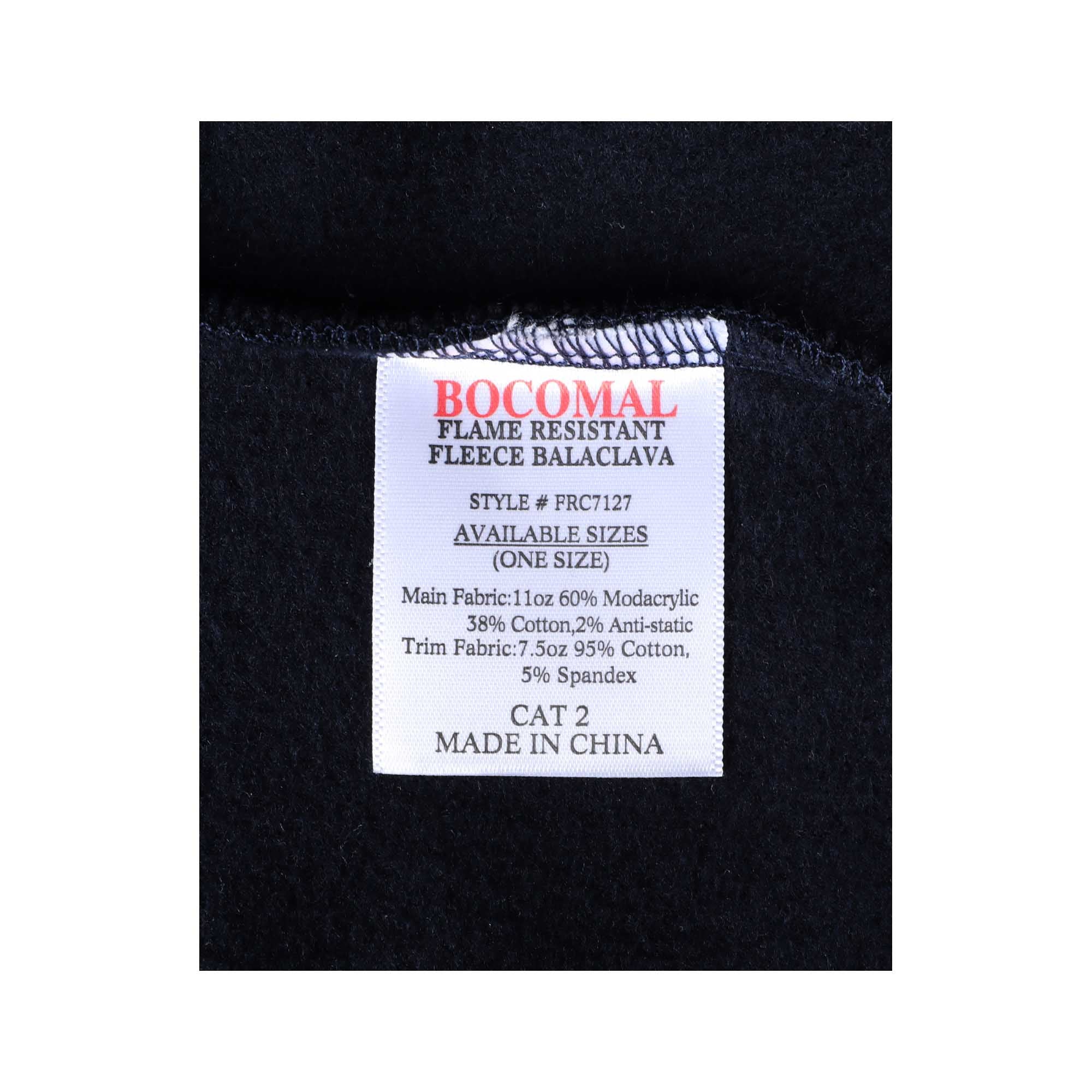 BOCOMAL FR Balaclava 11oz Fleece Modacrylic/Cotton/ Anti-Static -7127