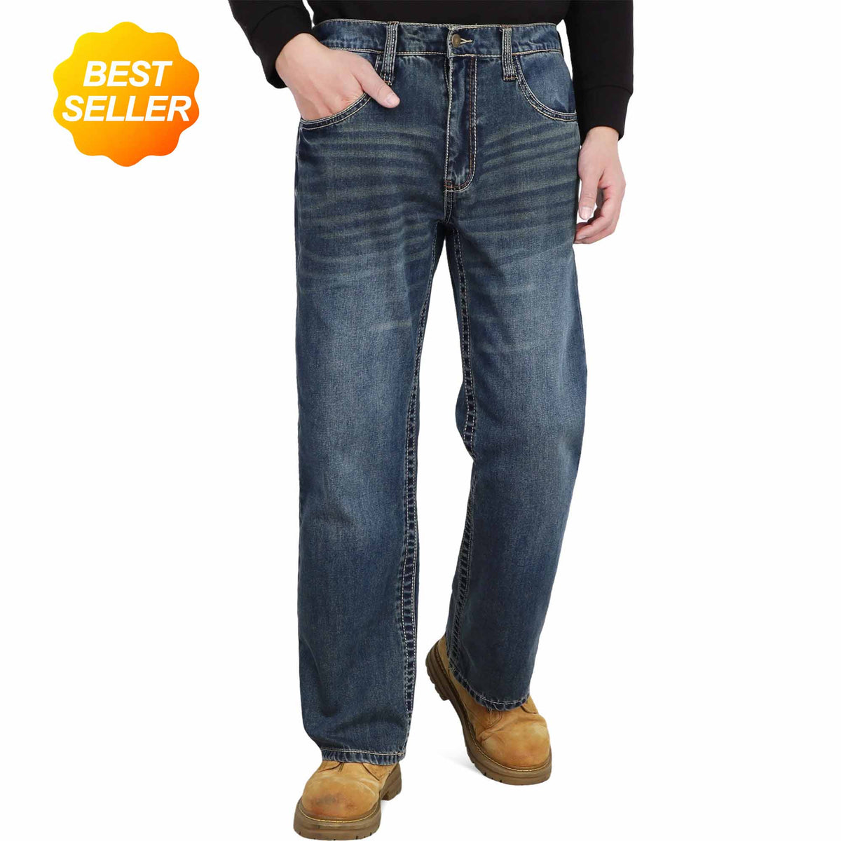 10 OZ Midweight EX-Soft Relaxed Boot Vintage Washed FR Jeans-8306