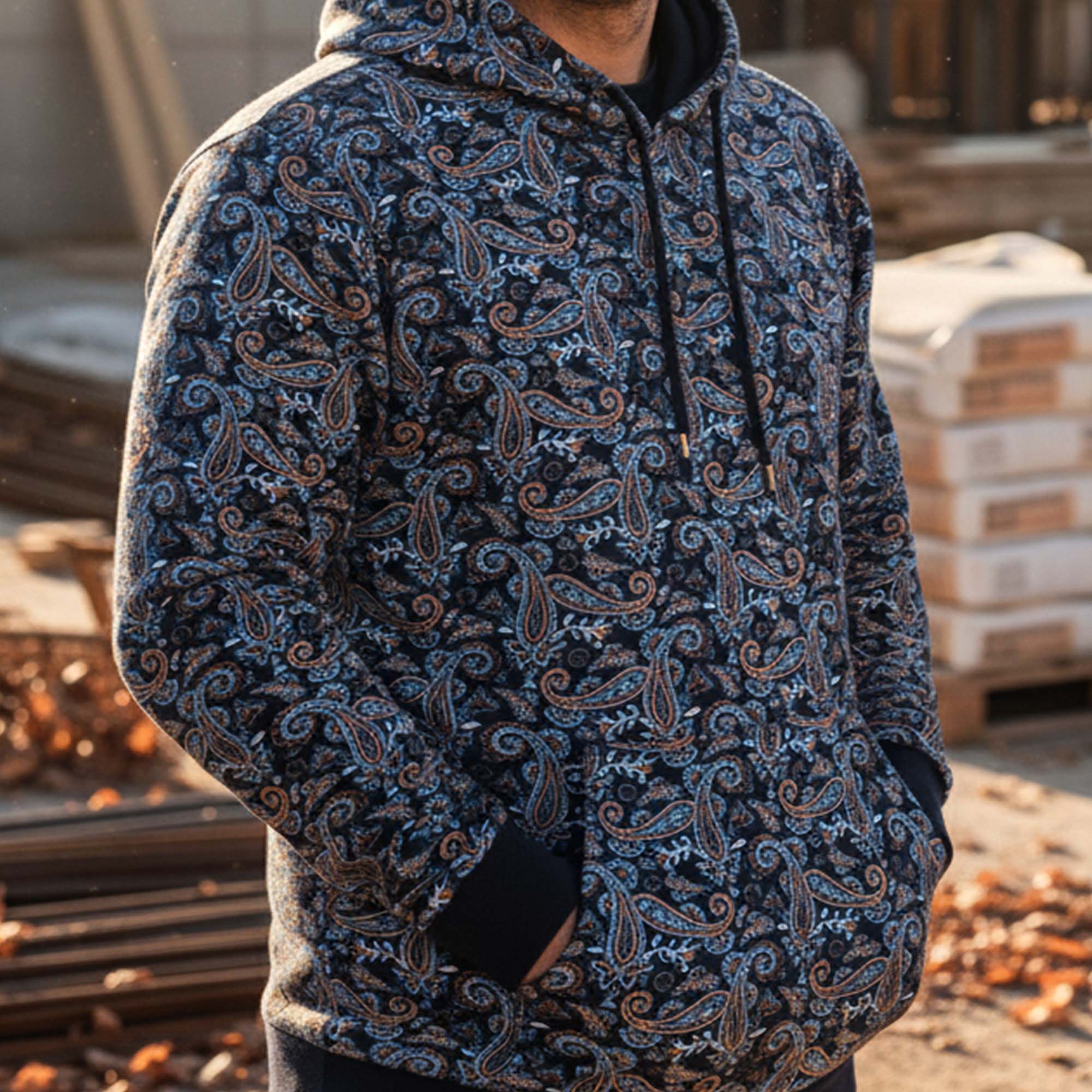7.5OZ Lightweight Paisley Printed FR Hooded Sweatshirts -2613P
