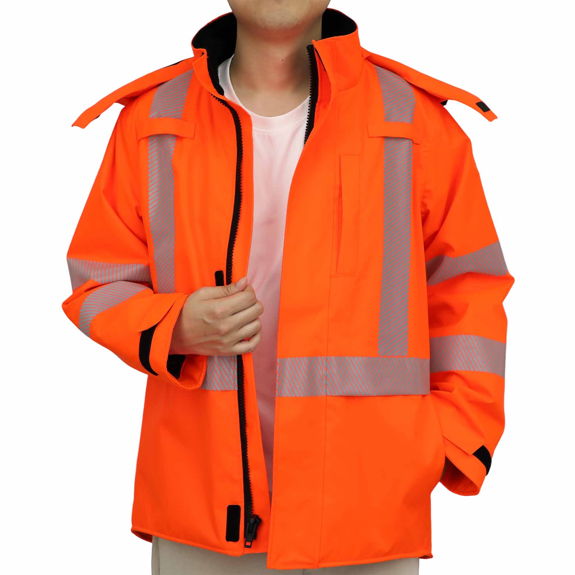 FR plastic zippers and hood buckles
