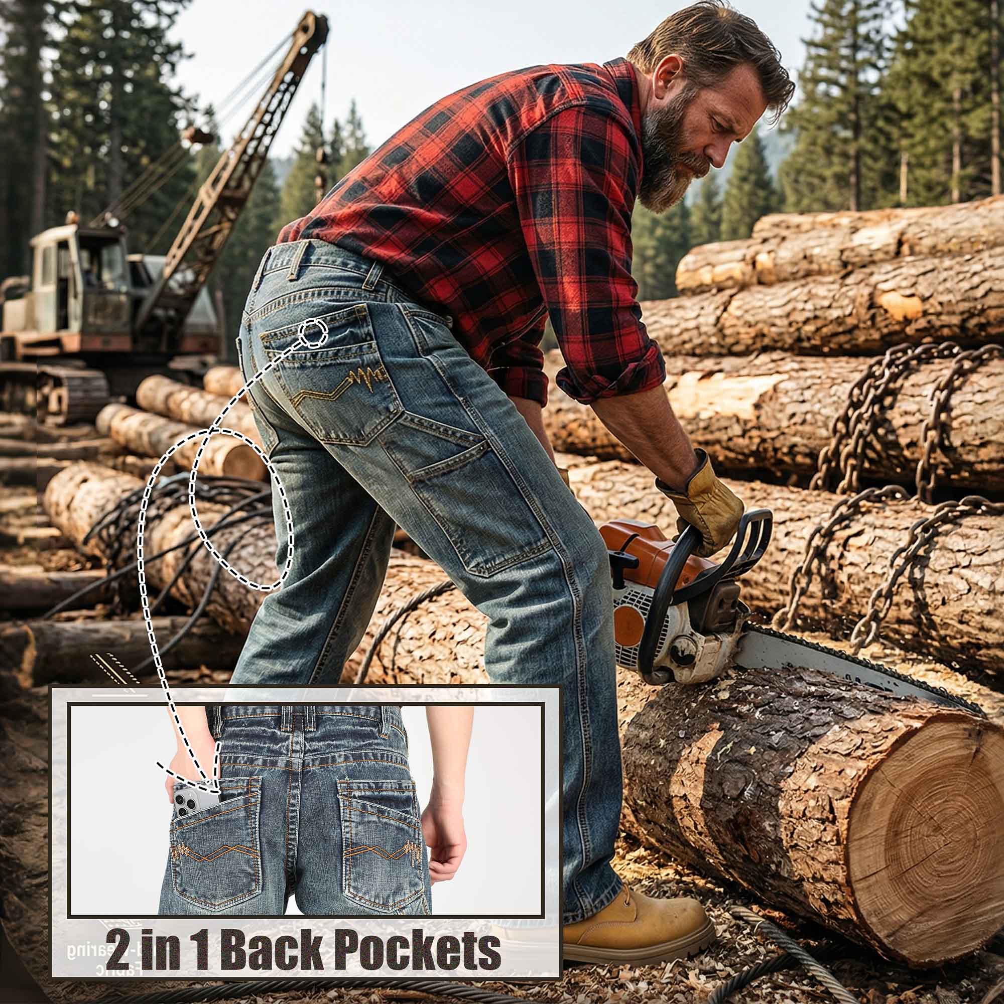 13.5OZ Heavywight Dura-Rugged Slub Denim Jeans(NON-FR)-PN072Q