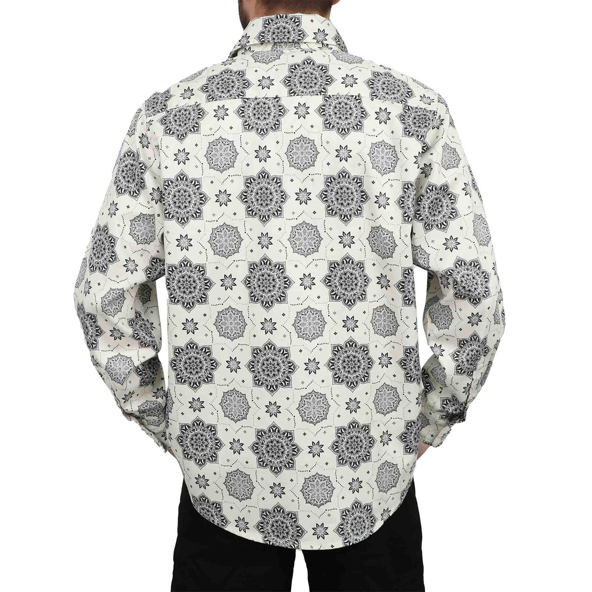 Bocomal khaki pearl snap FR work shirt product view