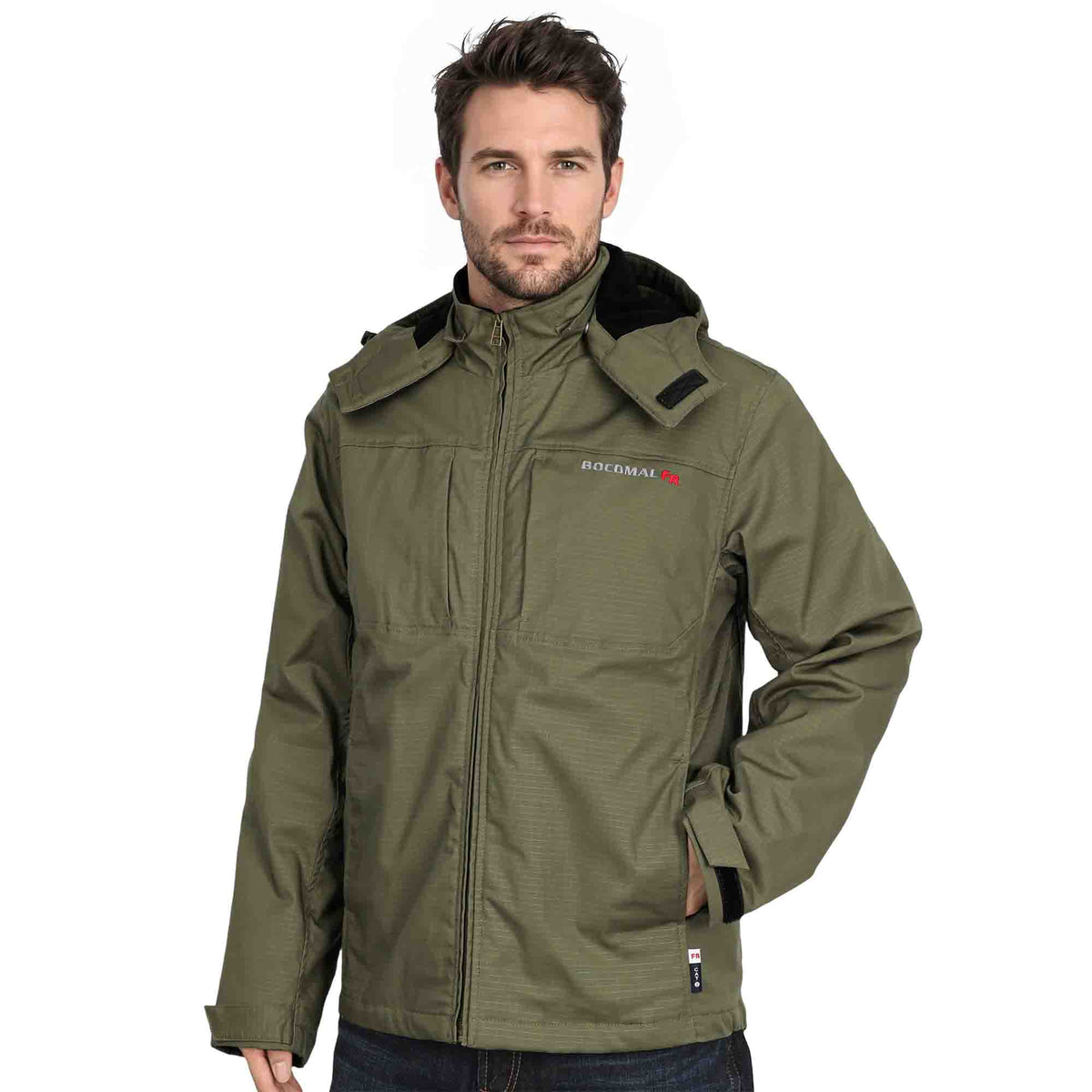 8.5 oz Fleece Lined 7 oz Stretch Windproof Shell FR Jacket