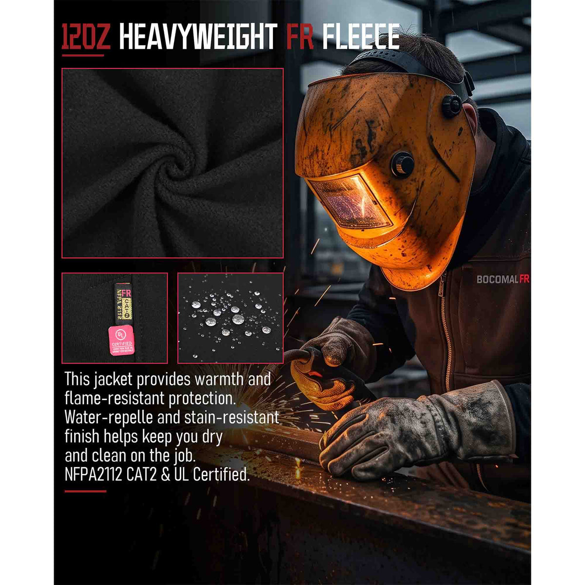 12 oz  Full Zipper FR Sweat Jackets - C531