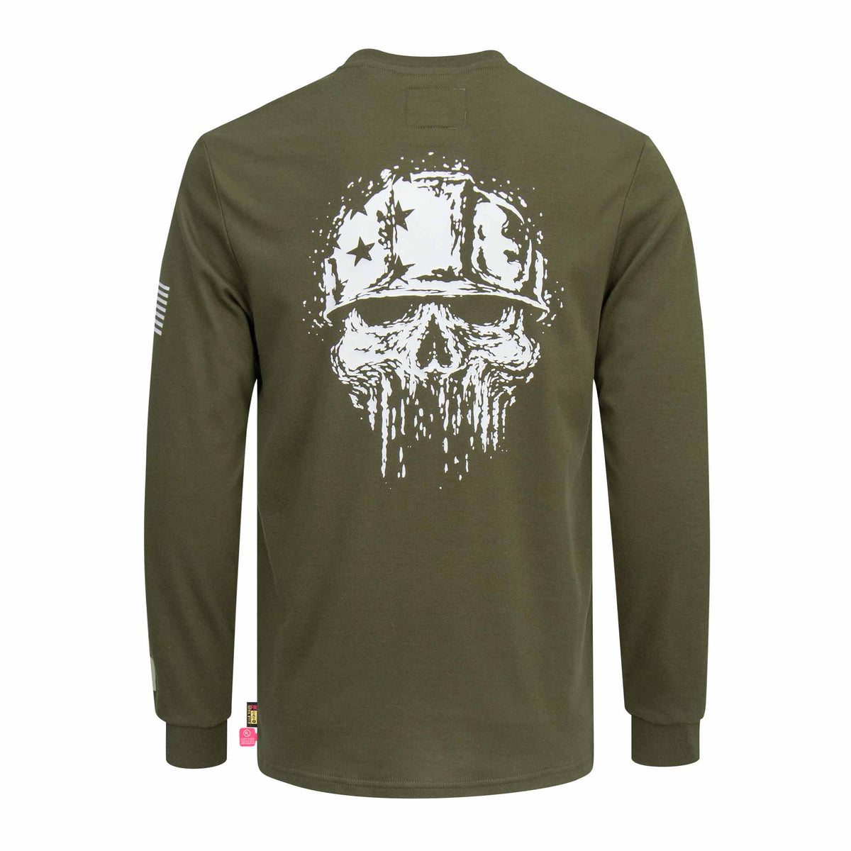 7 oz Midweight Flag/Skull Print Henley FR T-Shirts