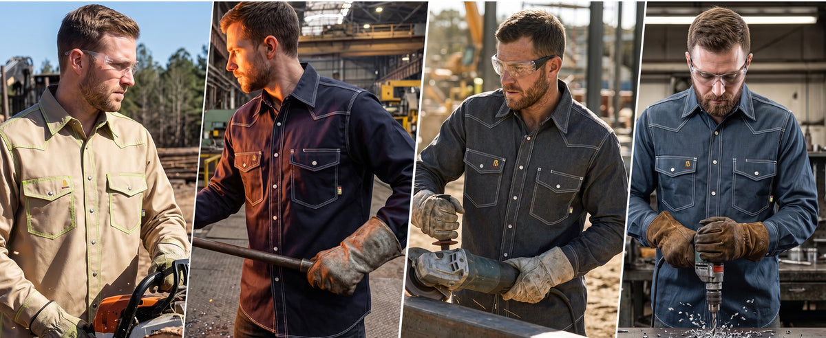 6.5OZ FR Work Shirt With Pearl Snap-0939