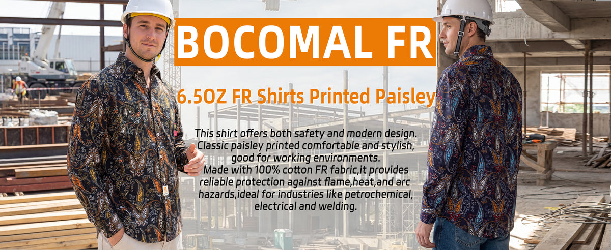 6.5OZ Lightweight Printed FR Shirts With Pearl Snap
