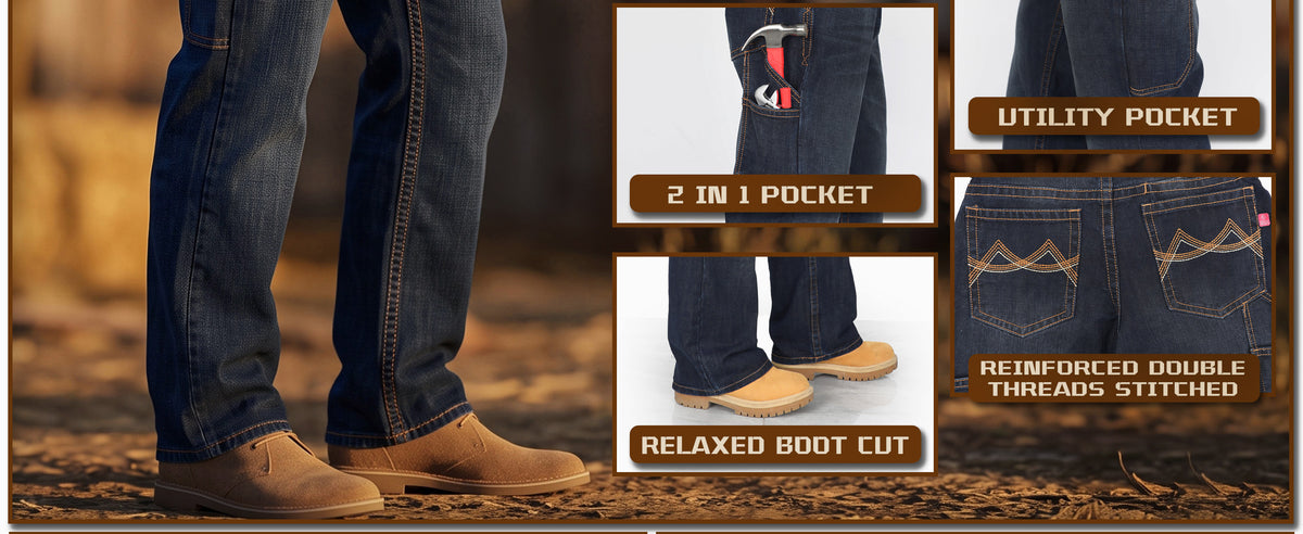 14 oz Heavyweight FR Relaxed Fit Boot Cut Carpenter Jeans - F215