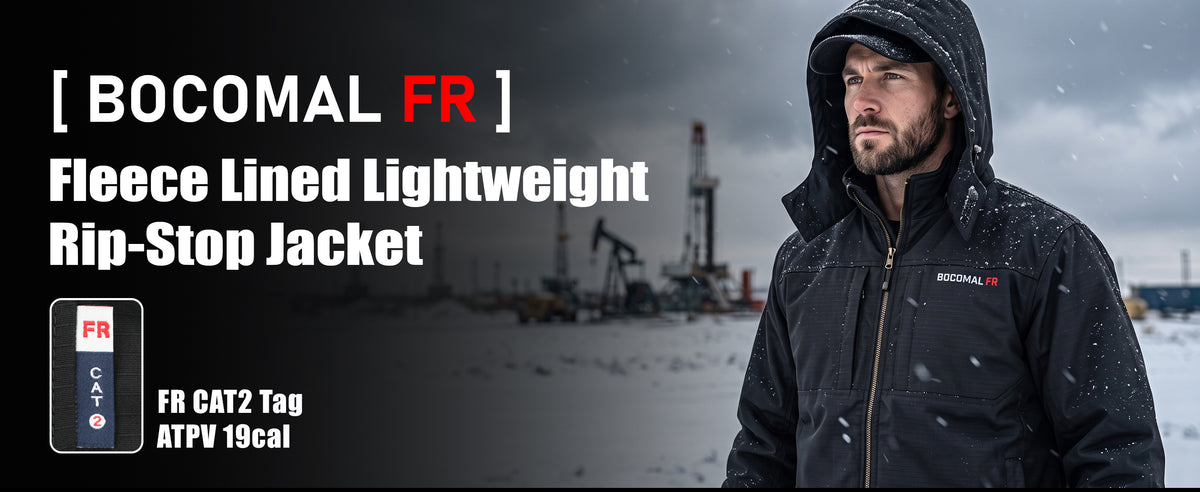 8.5 oz Fleece Lined 7 oz Stretch Windproof Shell FR Jacket