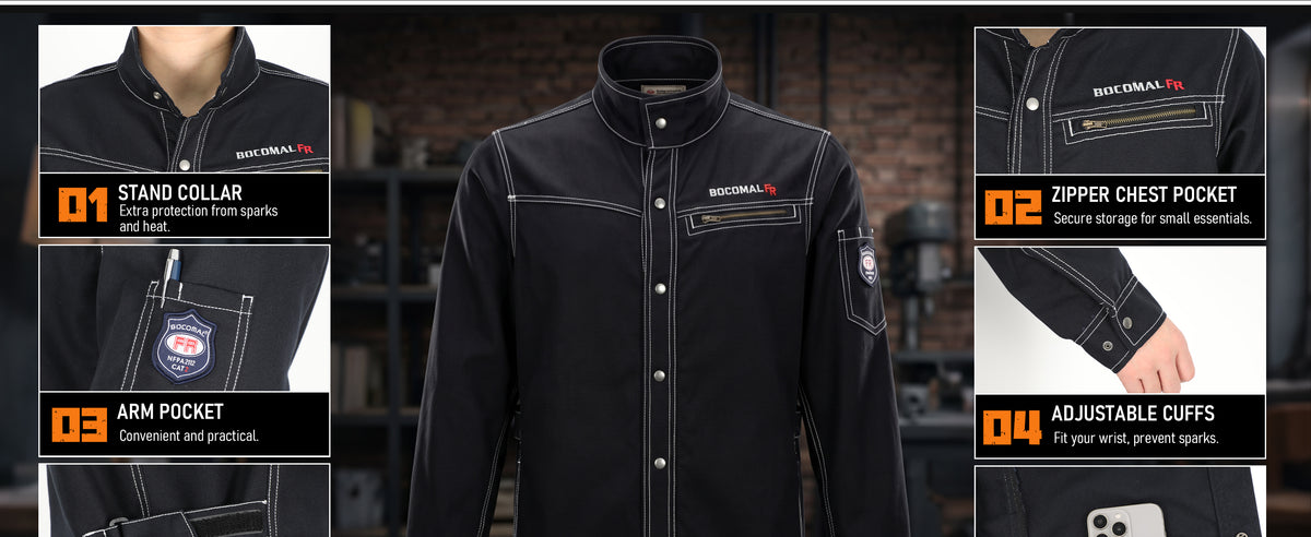 10.5 oz Heavyweight Canvas Adjustable Waist FR Welding Jacket