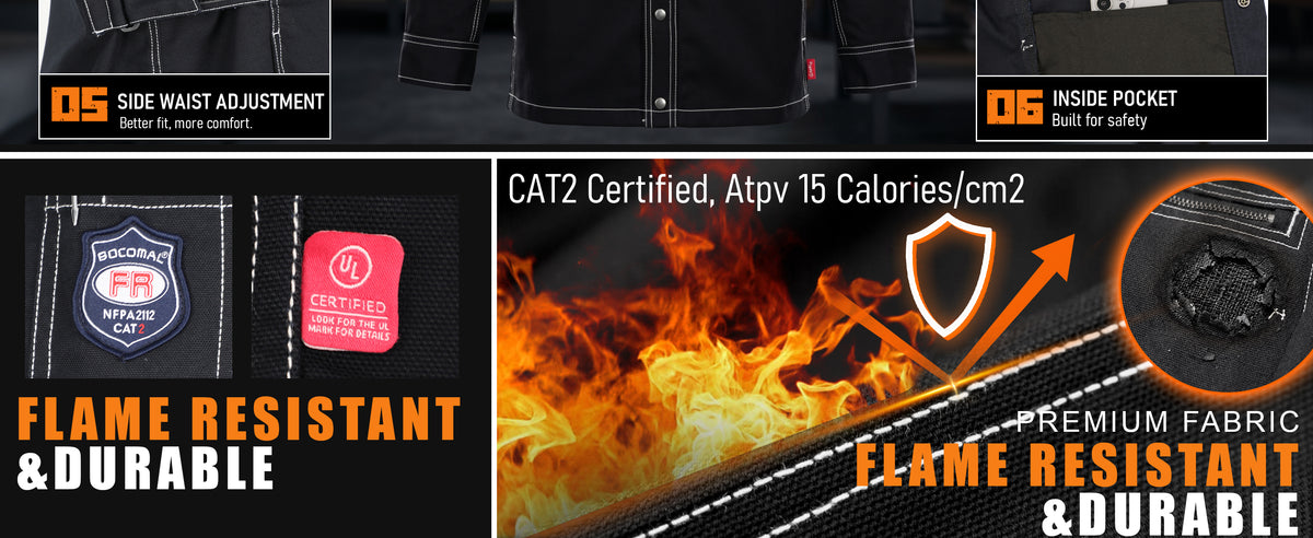 10.5 oz Heavyweight Canvas Adjustable Waist FR Welding Jacket