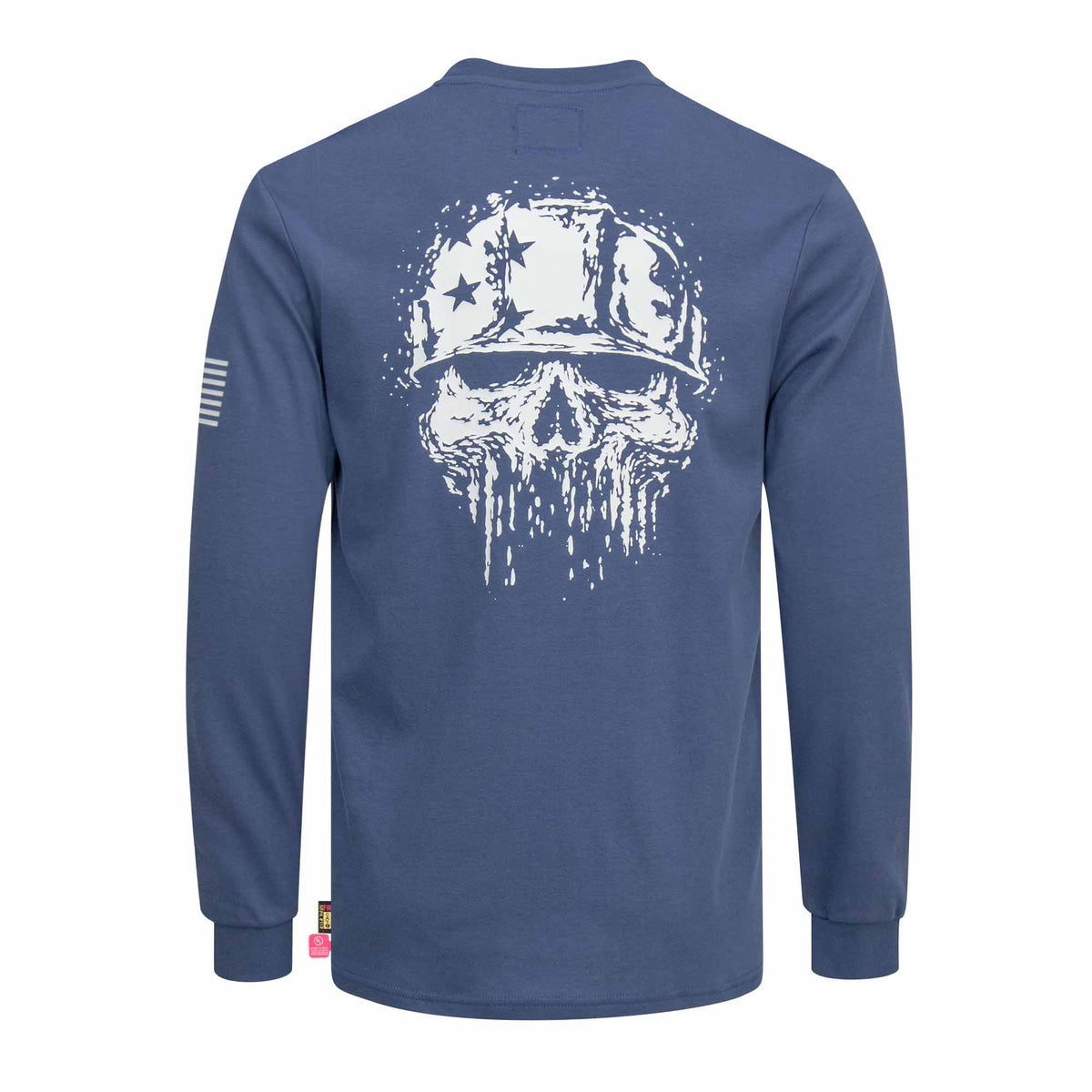 7 oz Midweight Flag/Skull Print Henley FR T-Shirts