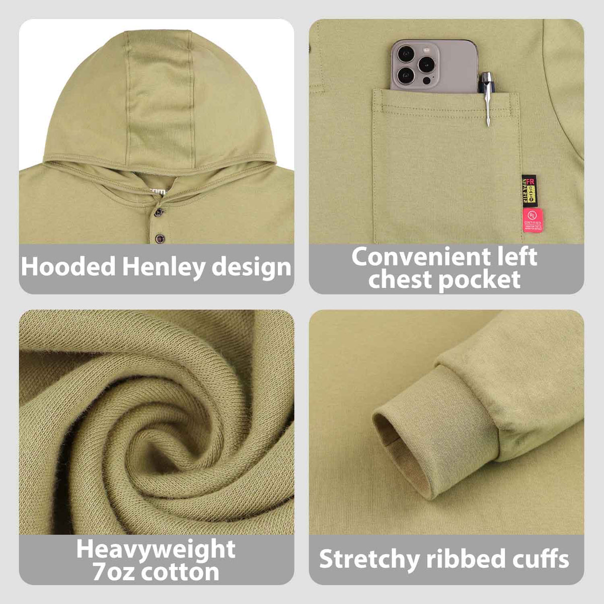 Bocomal B103 tan FR T-shirt product feature image