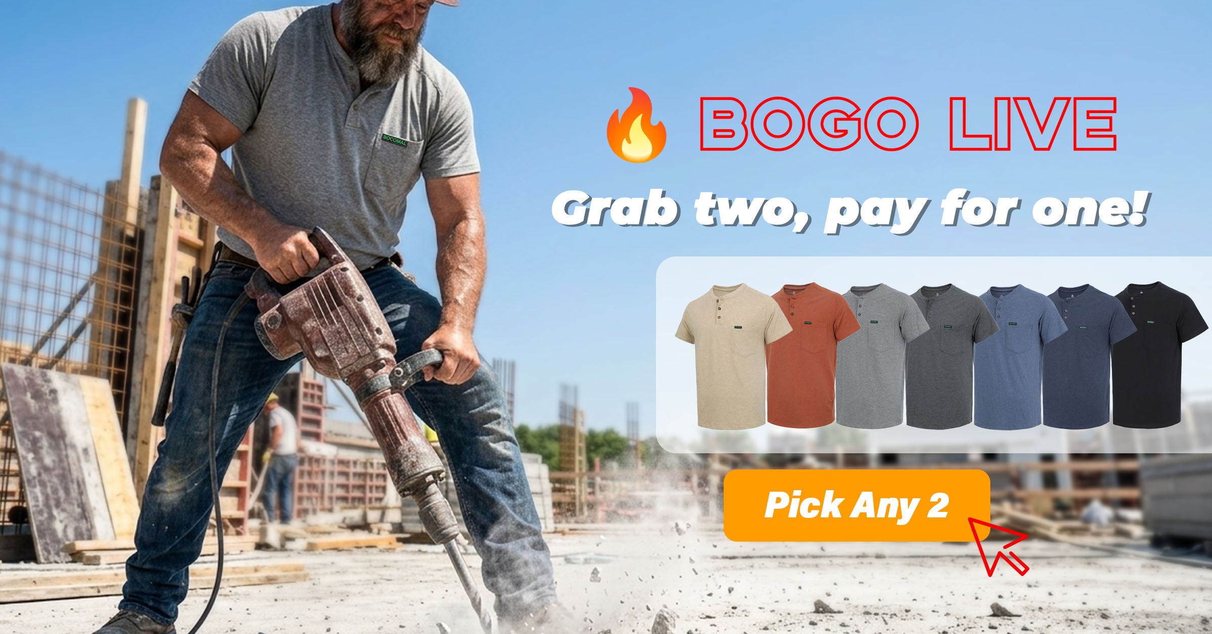 Bocomal flame-resistant work shirt