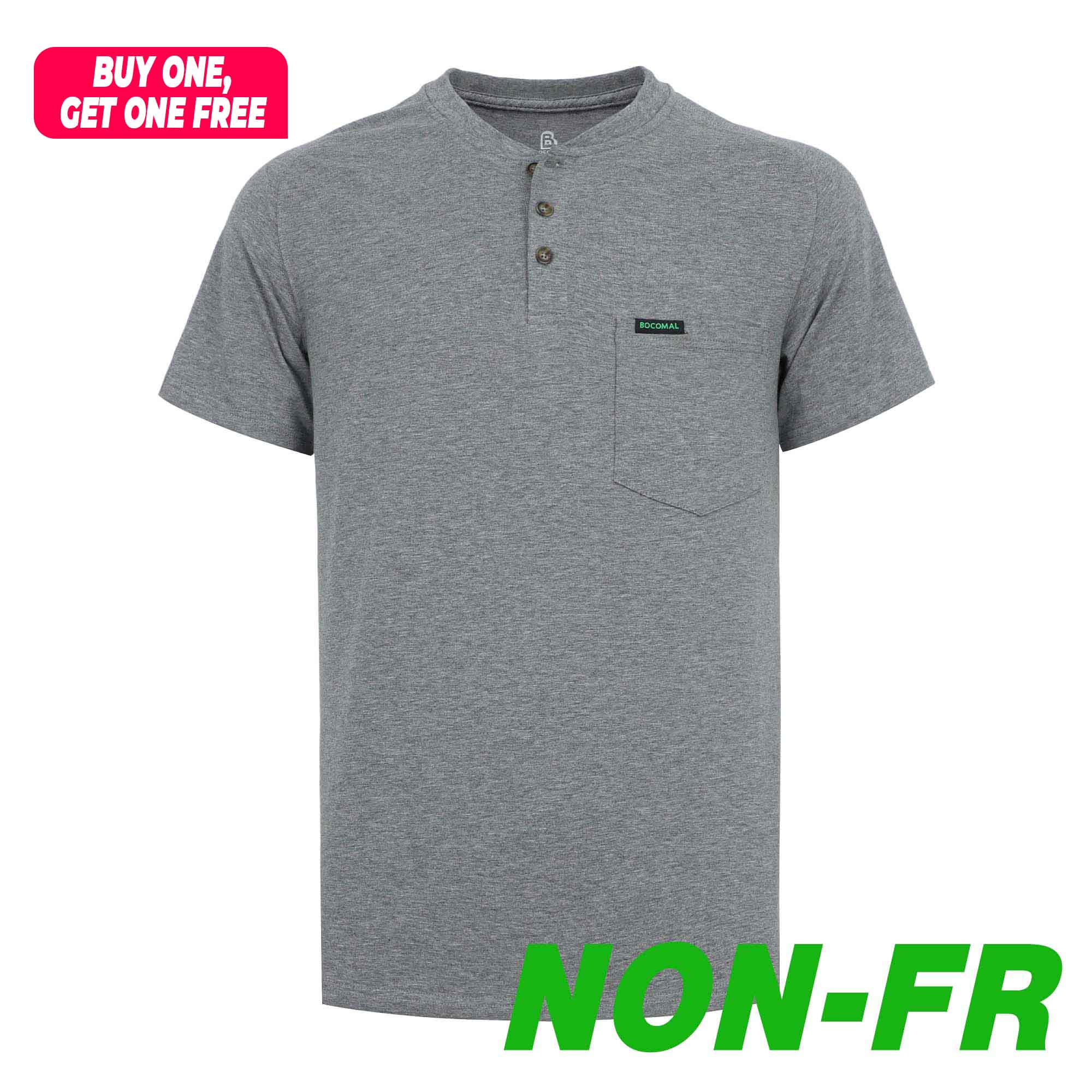 5.5 oz Lightweight Henley Short Sleeve T-Shirts(NON-FR) - TS011M