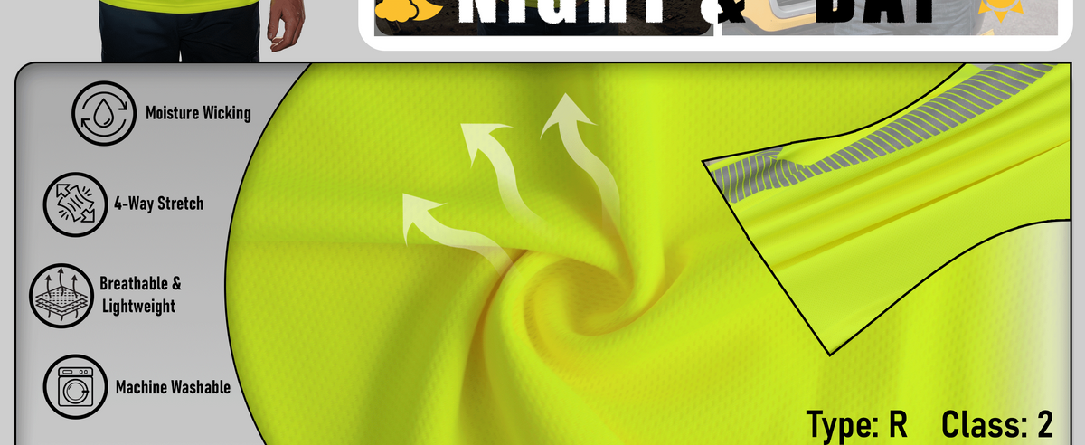 4OZ High Visibility Reflective Breathable Safety Work Tee (NON-FR)- TS132B