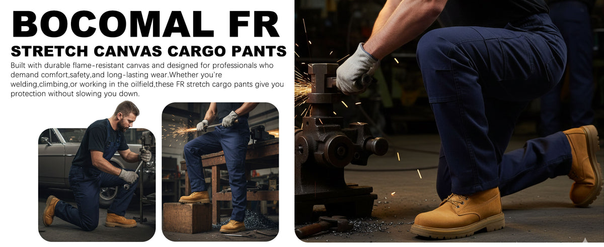 8.5OZ Midweight Relaxed Fit Stretch Canvas Cargo Pants-8632