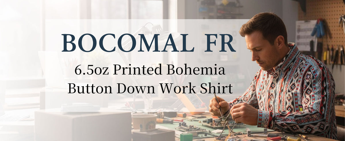 6.5OZ Printed Bohemia Button Down FR Work Shirt-0816A