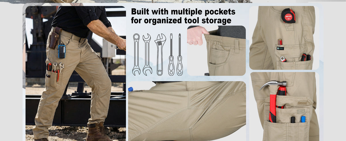 7OZ 12 Multi-Pockets 100% C Dura Comfort Work Cargo Pants (NON-FR)- 031D