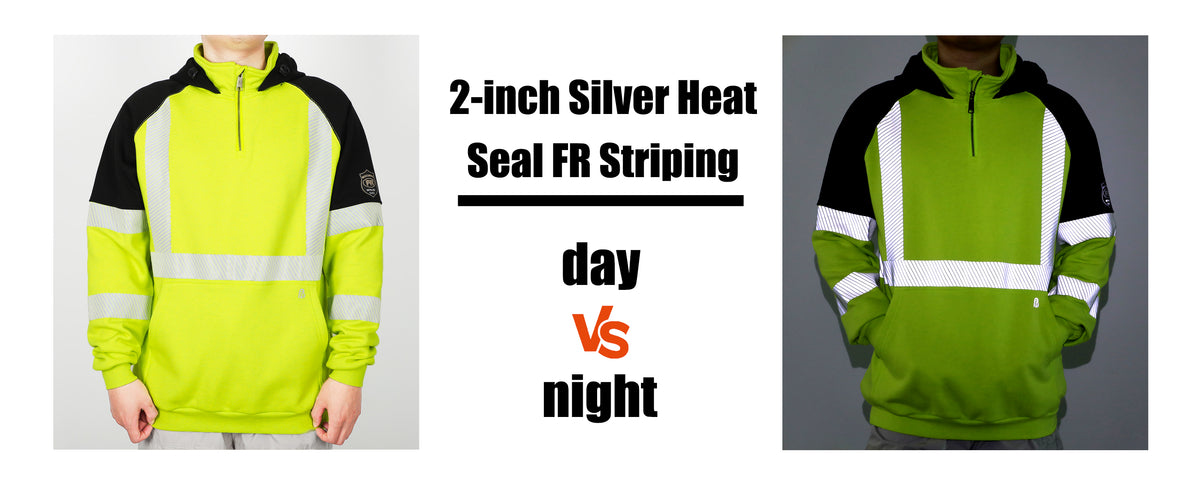 12OZ Heavyweight Cotton Fleece Reflective FR Hi-Vis Hoodies-8931HV