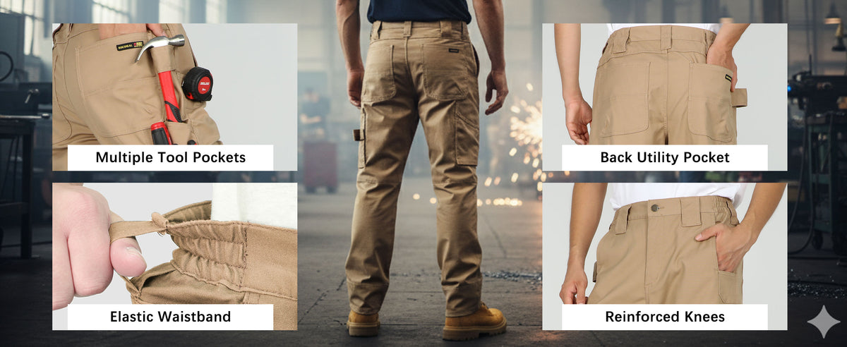 8.5OZ Midweight Relaxed Fit Stretch Canvas Cargo Pants-8632
