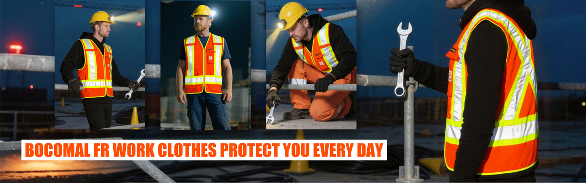 7.5OZ 4”Tape Hi Vis FR Zipper Vest-3402HV