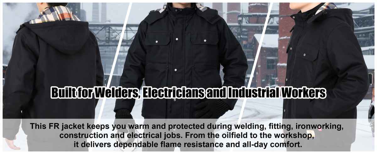 FR Jacket Insulated Heavyweight Canvas Flannel Lined,Detachable Hood -8804