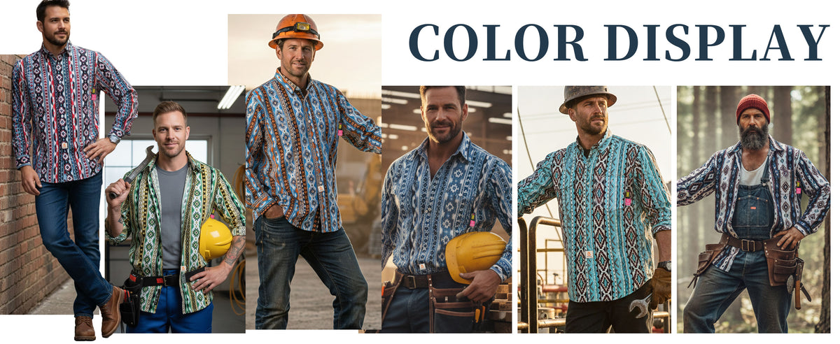 6.5OZ Printed Bohemia Button Down FR Work Shirt-0816A