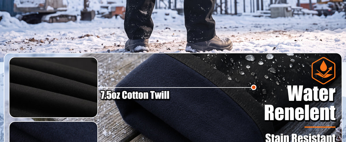 Men’s FR Heavyweight Fleece Lined, Relax Fit Double Front Knee Utility Cargo Pants- 5901F -1801F