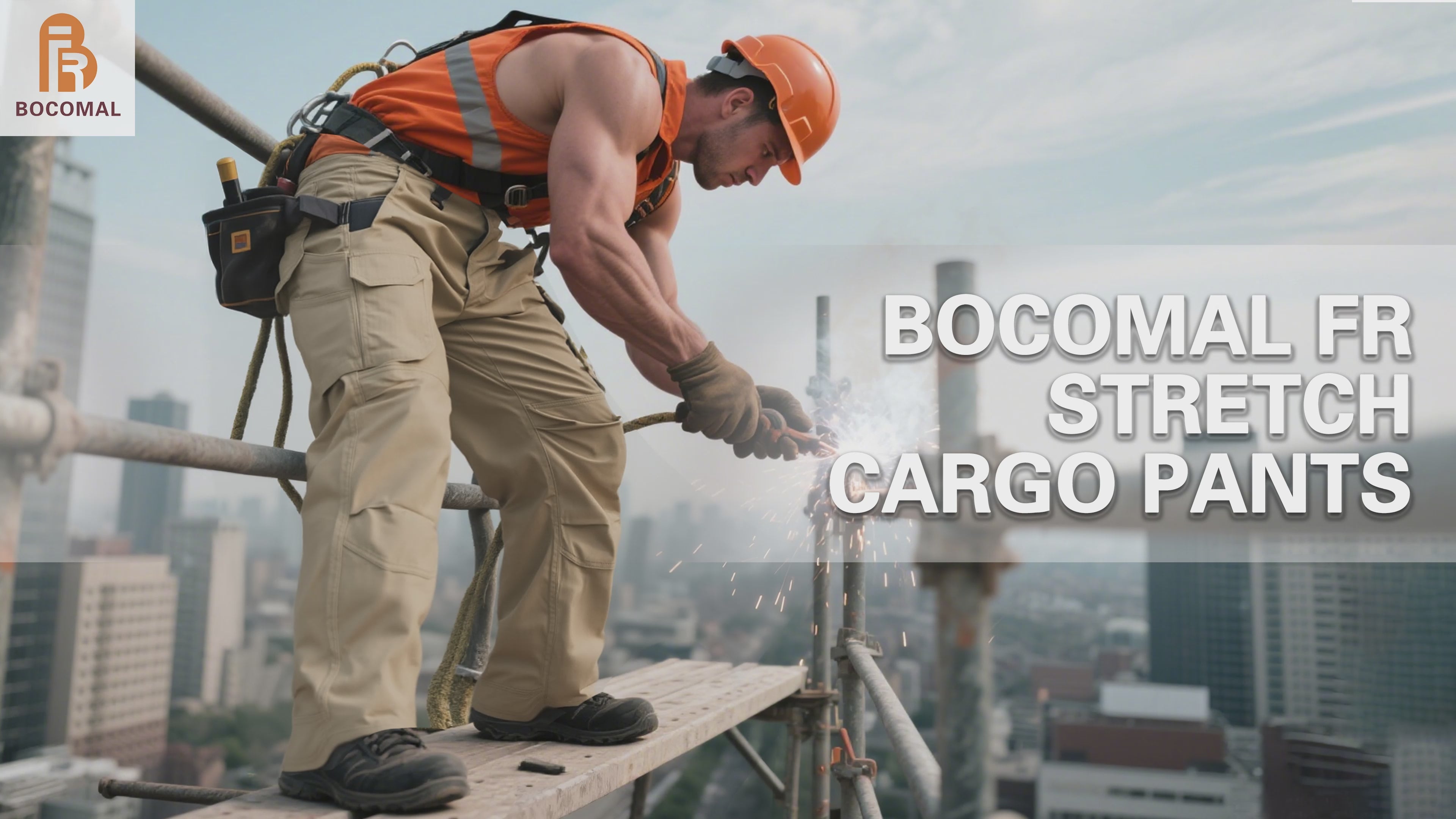 6OZ Lightweight Rip stop FR Stretch Cargo Reinforced Work Carpenter Pants-8528